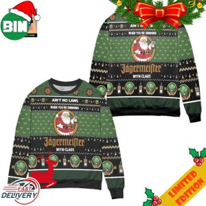 Ain’t No Laws When Youre Drinking Jagermeister With Claus Ugly Christmas Sweater For Men And Women
