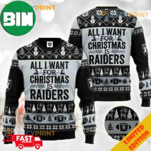 All I Want For Christmas Is Las Vegas Raiders NFL Ugly Christmas Sweater