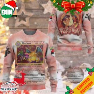 Anime Pokemon Charizard Rare Card Ugly Sweater For Men And Women