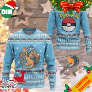 Anime Pokemon Fire Flying And Dragon Christmas Ugly Sweater For Men And Women