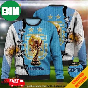 Argentina Flag National Soccer Team World Cup 2023 Champions 3D Funny Ugly Sweater