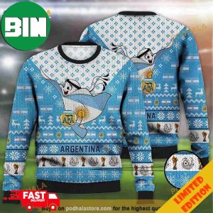 Argentina Mascot Qatar World Cup 2023 Champions Soccer Team Ugly Sweater