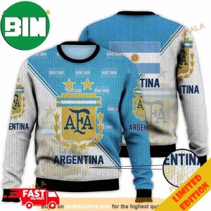 Argentina National Soccer Team Qatar World Cup 2023 Champions Soccer Team 3D Funny Ugly Sweater