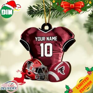 Atlanta Falcons NFL Sport Ornament Custom Name And Number 2023 Christmas Tree Decorations