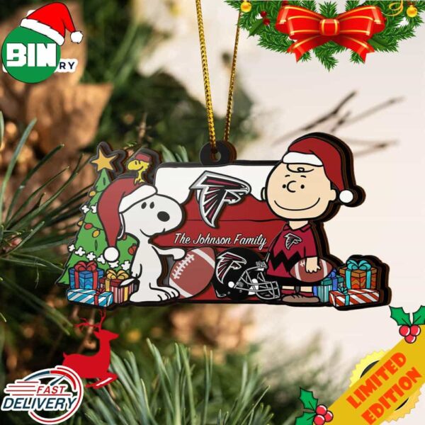 Atlanta Falcons Snoopy NFL Sport Ornament Custom Your Family Name