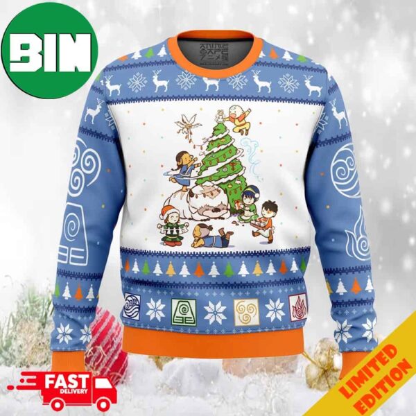 Avatar the Last Airbender Christmas Time Ugly Christmas Sweater Anime Ape 2023 For Men And Women