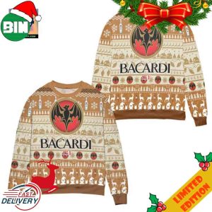 Bacardi 151 Reindeer Pattern Ugly Christmas Sweater For Men And Women