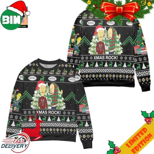 Beavis and Butt-Head Xmas Rock Ugly Christmas Sweater For Men And Women