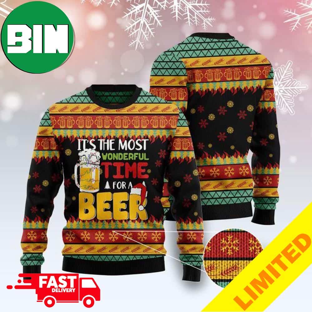 Beer Season Xmas Funny 2023 Holiday Custom And Personalized Idea Christmas Ugly Sweater