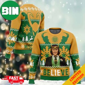 Believe Loki Marvel Ugly Christmas Sweater For Men And Women