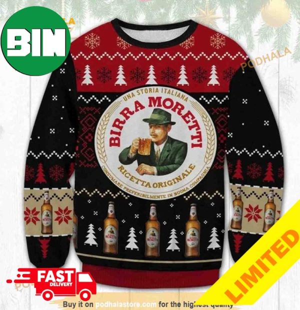 Birra Moretti Beer Vintage Xmas Funny 2023 Holiday Custom And Personalized Idea Christmas Ugly Sweater