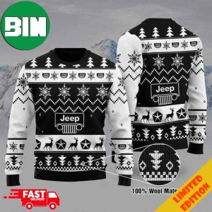 Black And White Jeep Christmas Ugly Sweater For Men And Women