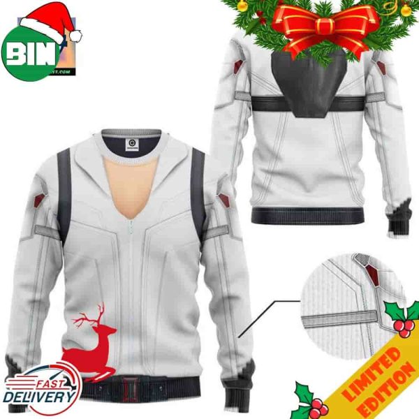 Black Widow White Suit Costume Marvel Ugly Christmas Sweater For Men And Women