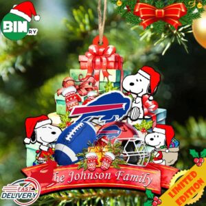 Buffalo Bills Snoopy And NFL Sport Ornament Personalized Your Family Name