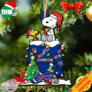 Buffalo Bills Snoopy NFL Christmas Ornament Personalized Your Name