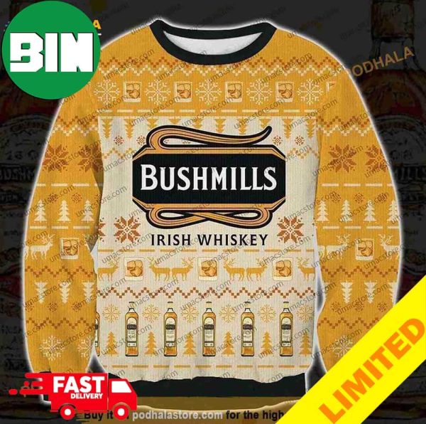 Bushmills Irish Whiskey 3D Print Xmas Funny 2023 Holiday Custom And Personalized Idea Christmas Ugly Sweater