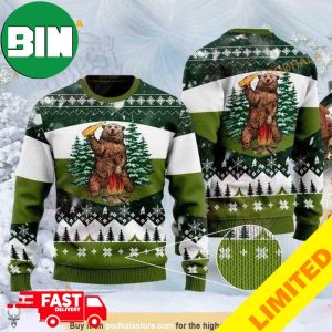 Campfire Camping Lover Bear And Beer Xmas Funny 2023 Holiday Custom And Personalized Idea Christmas Ugly Sweater