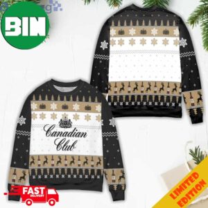 Canadian Club Whisky Snowflake Pattern All Over Print 3D Ugly Christmas Sweater For Men And Women