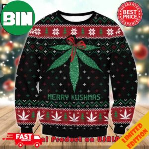 Cannabis Merry Kushmas Ugly Christmas Sweater 2023 For Men And Women