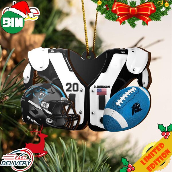 Carolina Panthers NFL Sport Ornament Custom Your Name And Number 2023 Christmas Tree Decorations