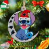 Carolina Panthers Stitch Ornament NFL Christmas And Stitch With Moon Ornament