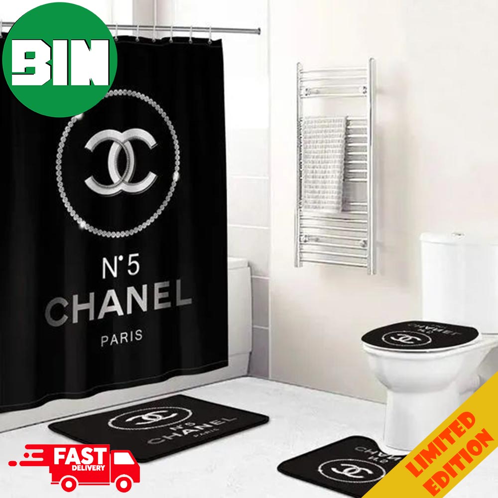 Chanel No 5 Paris Luxury Brand Fashion Home Decor Shower Curtain
