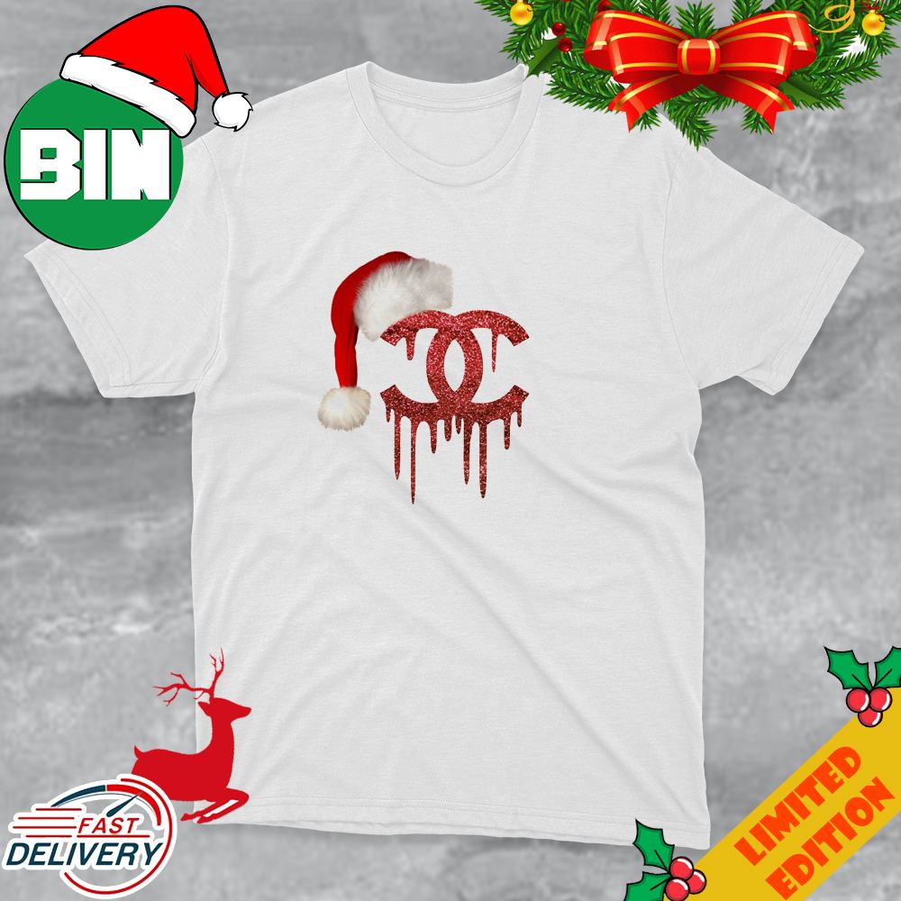 Chanel x Santa Claus Hat Christmas 2023 Funny Fashion T-Shirt