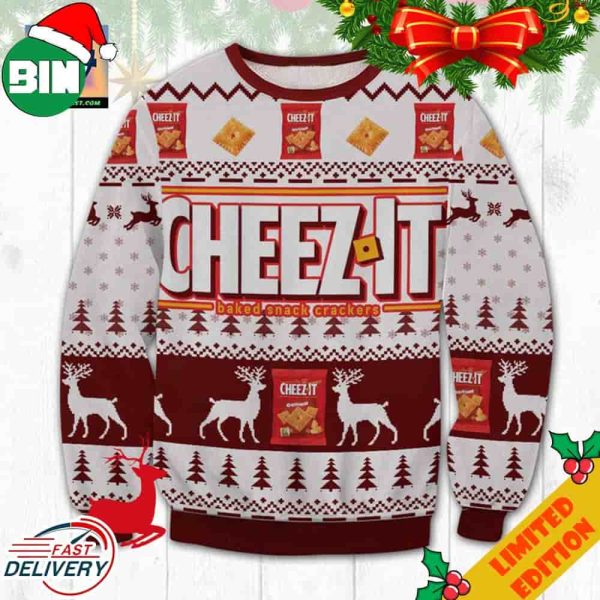 Cheezit Baked Snack Crackers Ugly Christmas Sweater For Men And Women