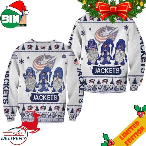 Christmas Gnomes Columbus Blue Jackets Ugly Sweater For Men And Women