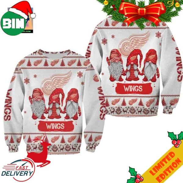 Christmas Gnomes Detroit Red Wings Ugly Sweater For Men And Women