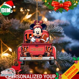 Cincinnati Bengals Mickey Mouse Ornament Personalized Your Name Sport Home Decor
