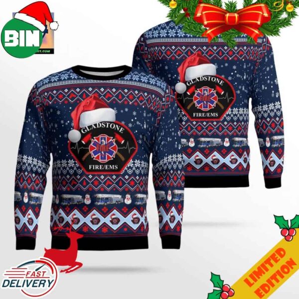 City of Gladstone Fire-EMS Christmas Ugly Sweater For Men And Women