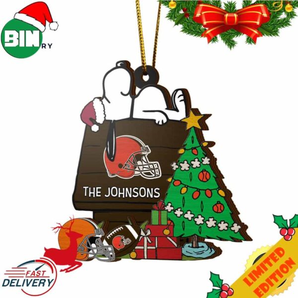 Cleveland Browns Snoopy NFL Sport Ornament Custom Name