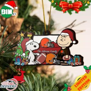 Cleveland Browns Snoopy NFL Sport Ornament Custom Your Family Name