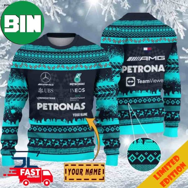 Custom Name Mercedes-AMG PETRONAS F1 Team Ugly Sweater