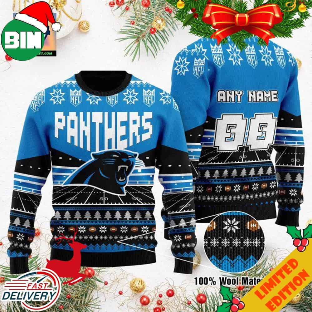 Carolina panthers christmas shop sweater with lights