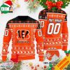 Custom Name Number NFL Logo Cincinnati Bengals Ugly Christmas Sweater For Men And Women