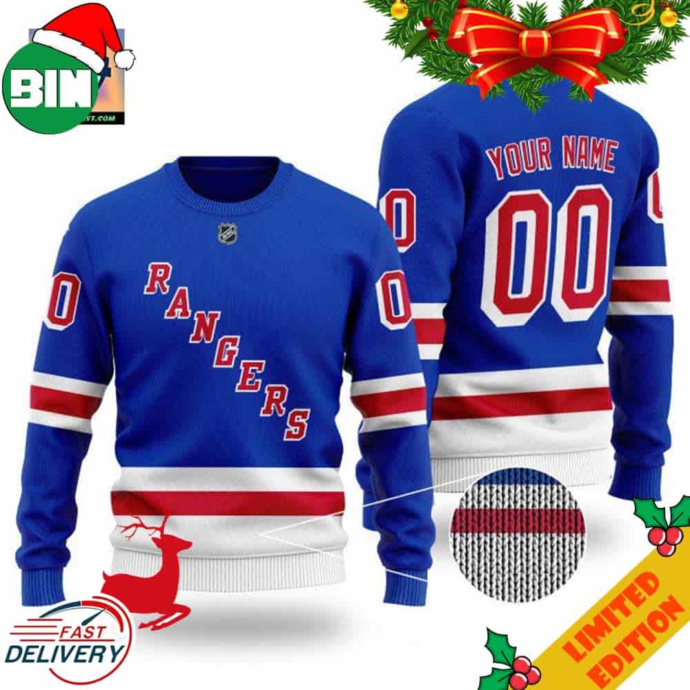 Custom Name Number NHL New York Rangers Ugly Sweater For Men And Women