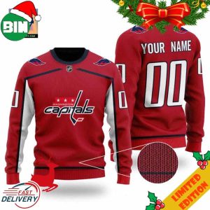 Custom Name Number NHL Washington Capitals Red Ugly Sweater For Men And Women