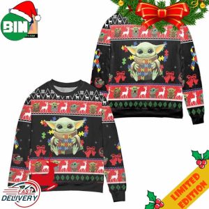 Cute Baby Yoda Playing Puzzles Star Wars Ugly Christmas Sweater For Men And Women