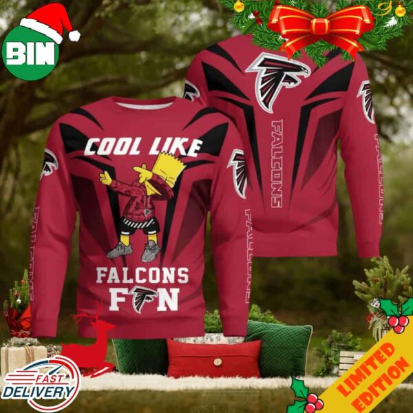 Cute Cool Like Atalanta Falcons Fan Bart Simpson Dab Ugly Sweater