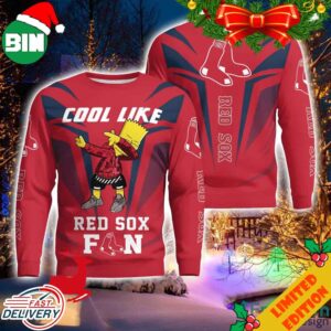 Cute Cool Like Boston Red Sox Fan Bart Simpson Dab Ugly Sweater