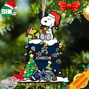 Dallas Cowboys Snoopy NFL Christmas Ornament Personalized Your Name