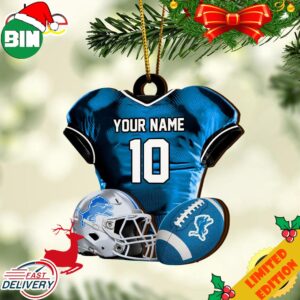 Detroit Lions NFL Sport Ornament Custom Name And Number 2023 Christmas Tree Decorations