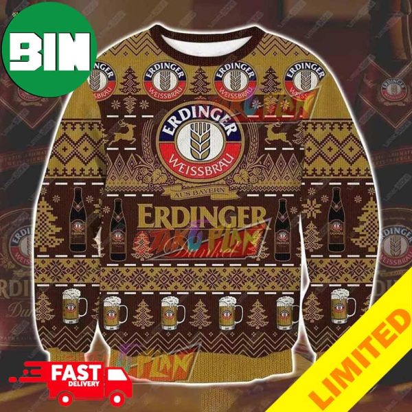 Erdinger Dunkel Beer 3D Xmas Funny 2023 Holiday Custom And Personalized Idea Christmas Ugly Sweater