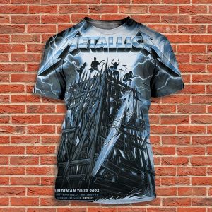 Exclusive Colorway Metallica North American Tour 2023 For M72 Detroit 9 And 12 November At Ford Field Michigan 3D T-Shirt