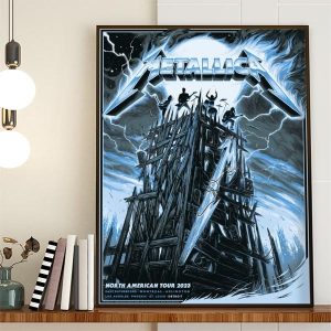 Exclusive Colorway Metallica North American Tour 2023 For M72 Detroit 9 And 12 November At Ford Field Michigan Poster Canvas