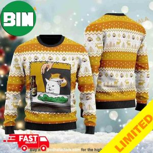 Falstaff Beer Cat Meme Xmas Funny 2023 Holiday Custom And Personalized Idea Christmas Ugly Sweater