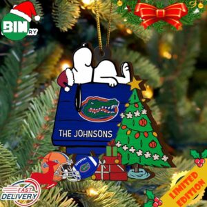 Florida Gators Snoopy Christmas NCAA Ornament Custom Name