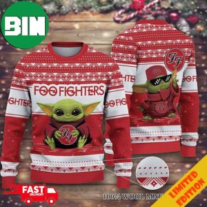 Foo Fighters Baby Yoda Merry Christmas Knitted Ugly Sweater For Men And Women